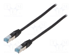 Patch cord; S/FTP; 6a; stranded; Cu; PUR; black; 30m; halogen free