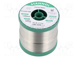 Soldering wire; Sn99,3Cu0,7+NiGe; 1mm; 500g; lead free; 2.5%