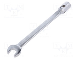 Wrench; combination swivel head socket,with joint; L: 225mm