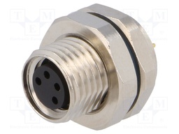 Connector: M8; female; PIN: 4; for panel mounting,screwed; socket