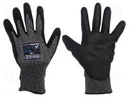 Protective gloves; Size: 9,L; grey; HPPE,steel wire,polyester