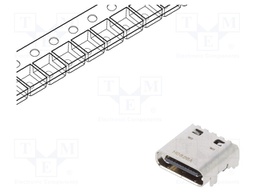 Socket; USB C; CX; on PCBs; SMT; PIN: 24; horizontal; Gen2; USB 3.1