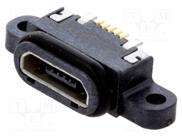 Socket; USB B micro; SMT; PIN: 5; with seal; USB 2.0; IPX7