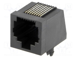 Socket; RJ45; PIN: 8; Layout: 8p8c; THT; angled