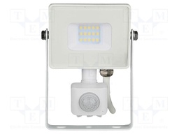 Lamp: LED flood light; 10W; 230VAC; white warm; 100°; 3000K; 30000h