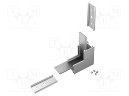 Connector 90°; silver; aluminium,polycarbonate; anodized