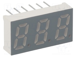 Display: LED; 7-segment; 8mm; 0.31"; No.char: 3; red; 37÷74mcd