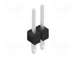 Connector: pin strips; pin header; male; PIN: 2; 2.54mm; THT; 1x2