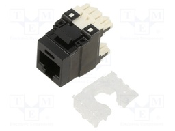 Socket; RJ45; PIN: 8; Cat: 6a; Layout: 8p8c; 22AWG÷26AWG; black; IDC
