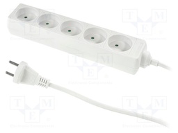 Mains; Schuko; Sockets: 5; CEE 7/5 (E) socket,CEE 7/7 (E/F) plug