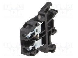 Splice terminal: rail; 0.5÷4mm2; ways: 1; terminals: 2; black; 690V