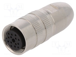 Connector: M16; female; for cable; IP68; plug; soldering; 60V; 3A