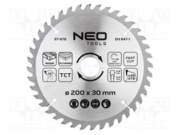 Circular saw; Ø: 200mm; Teeth: 40; cemented carbide; Øhole: 30mm