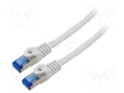 Patch cord; S/FTP; 6a; stranded; CCA; LSZH; grey; 2m; 26AWG; Cores: 8
