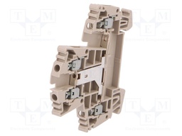Splice terminal: rail; 2.5mm2; ways: 1; terminals: 4; beige; wemid