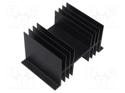 Heatsink: extruded; H; TO3; black; L: 75mm; W: 115mm; H: 63mm; anodized