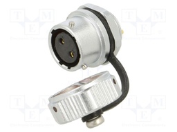 WY16; socket; female; PIN: 2; IP67; 15A; soldering; 500V; 2mm2; 14AWG