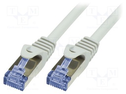 Patch cord; S/FTP; 6a; stranded; Cu; LSZH; grey; 20m; 26AWG