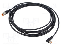 Connection lead; M12,M8; PIN: 3; 5m; plug; 4A; LED; -25÷80°C; IP67
