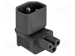 IEC C14 male,IEC C5 female; angular; 2.5A; 250V