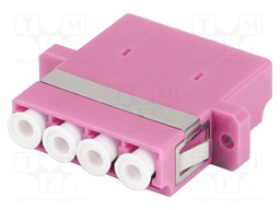 Adapter; OM4; LC/UPC,both sides; 50/125um; violet; -40÷85°C