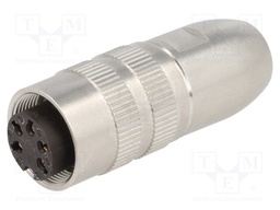 Connector: M16; female; for cable; IP68; plug; soldering; 250V; 5A