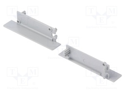 Cap for LED profiles; grey; ABS; Application: FLAT8