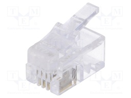 Plug; RJ10; PIN: 4; unshielded; gold-plated; Layout: 4p4c; crimped