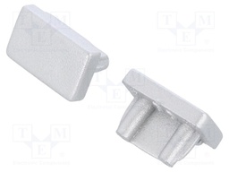Cap for LED profiles; silver; ABS; Application: SLIM8