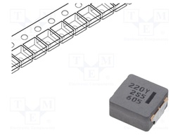 Power Inductor (SMD), 22 µH, 5.2 A, Wirewound, 6.7 A, 10.7mm x 10mm x 5.4mm