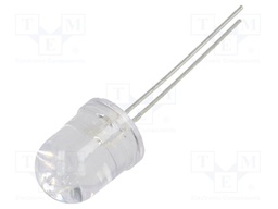 LED; 10mm; red; 2200÷2900mcd; 30°; Front: convex