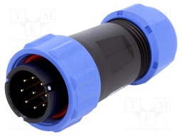 Plug; male; SP21; PIN: 9; IP68; 7÷12mm; soldering; for cable; 500V