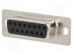 D-Sub; PIN: 15; female; soldering; for cable; gold-plated