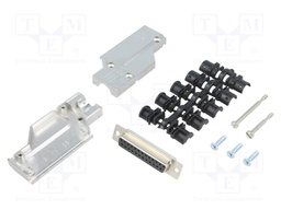 D-Sub; PIN: 25; plug; female; angled 90°; soldered; for cable; black