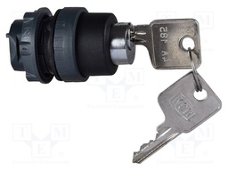 Switch: rotary with key; Stabl.pos: 2; 22mm; black; Illumin: none