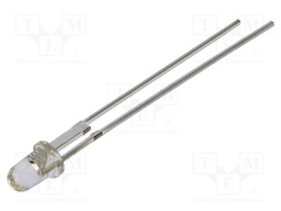 LED; blue; 3mm; 43000mcd; 15°; Front: convex; 3.2÷3.6VDC; -30÷85°C