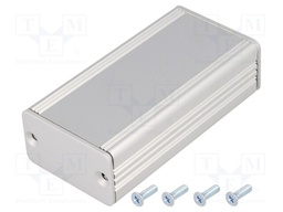 Enclosure: with panel; AKG; X: 41mm; Y: 80mm; Z: 24mm; aluminium; grey