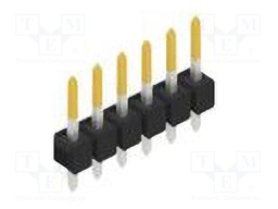 Connector: pin strips; pin header; male; PIN: 6; 2.54mm; THT; 1x6