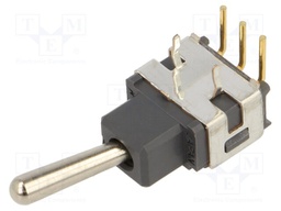 Switch: toggle; Pos: 2; SPDT; ON-ON; Leads: for soldering,angled