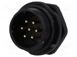 Socket; male; SP21; PIN: 7; IP68; soldering; 500V; 1.5mm2; 15A