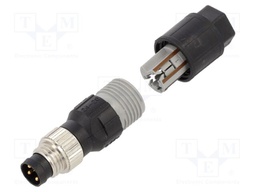 Connector: M8; male; PIN: 3; 60V; IP67; straight; for cable; plug