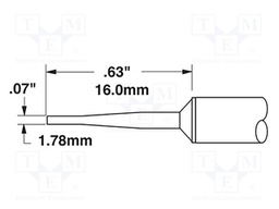 Tip; chisel; 1.6x15mm; 357°C; for soldering station