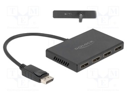 Splitter; DisplayPort 1.4; 0.25m; black; plastic; black