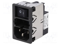 Filtered IEC Power Entry Module, IEC C14, General Purpose, 4 A, 250 VAC, 2-Pole Switch