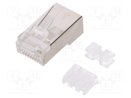 Plug; RJ45; Cat: 6a; shielded; gold-plated; Layout: 8p8c; for cable