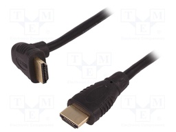Cable; HDMI 1.3; HDMI plug,HDMI plug 90°; 1.3m; black