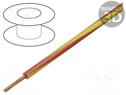 Wire; LgY; stranded; Cu; 1.5mm2; red-yellow; PVC; 300/500V; 100m