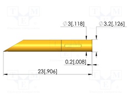 Test probe socket; gold-plated; KS-713; soldered; 23mm