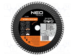 Cutting diamond wheel; Ø: 230mm; turbo; Holder: assembly hole