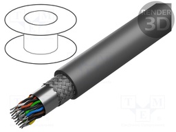 Wire; Alpha Essential C&C; 18x2x22AWG; PVC; dark grey; 300V; 305m